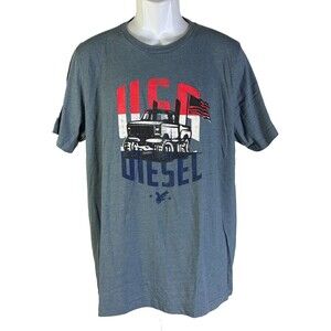 USA DIESEL Men's Short Sleeve Only the Strong Survive Blue T-Shirt XL‎